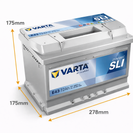 Batería Varta Dynamic SLI 72Ah 680A en Valencia
